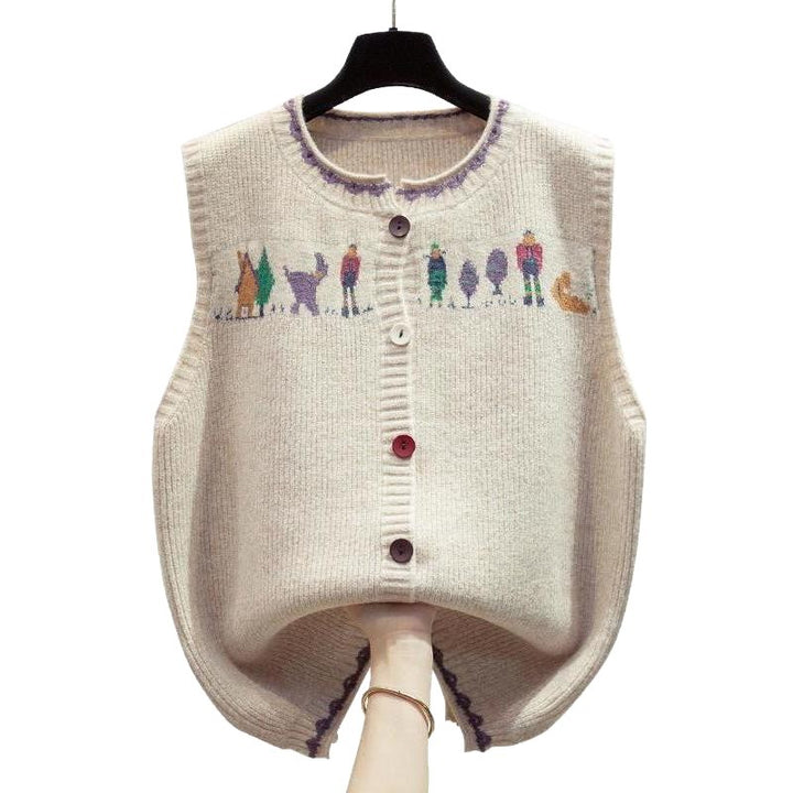 Gilet tricoté pour femmes avec motif ludique Chic & Stil