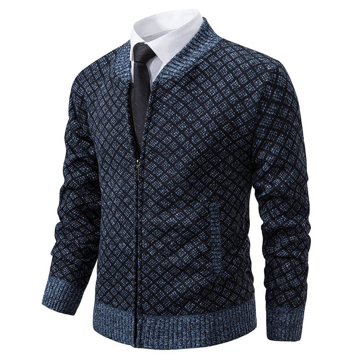 Lune London | Men's cardigan with modern zip closure and textured design
