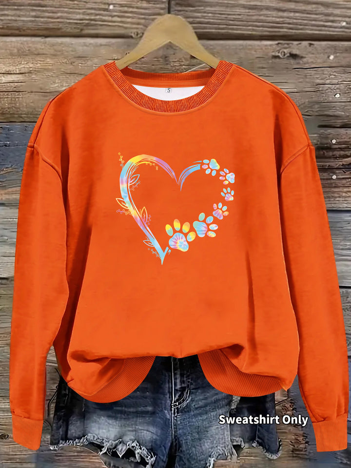 Sweatshirt femme avec motif cœur floral et coupe confortable Chic & Stil