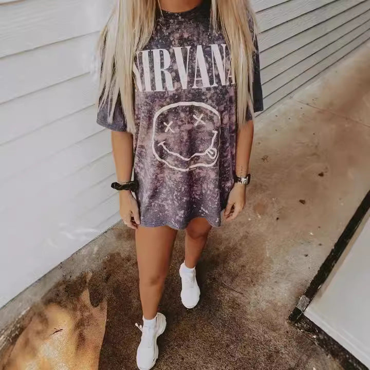 Ladies oversized T-shirt with a unique vintage design Lune London