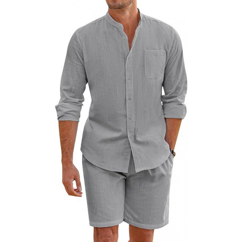 Light linen shirt for men with matching shorts Lune London