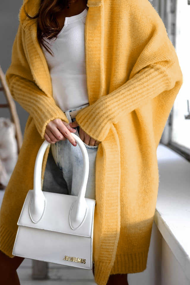 Women's Cozy Knit Sweater with Hood Lune London