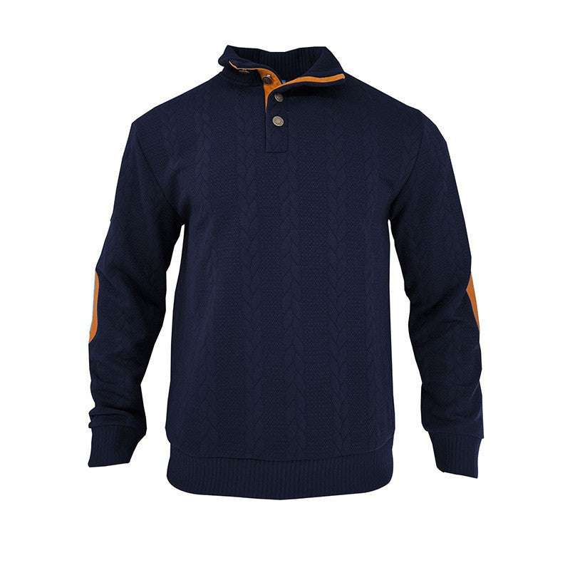 Knit sweater for men with high collar and trendy cable design Lune London