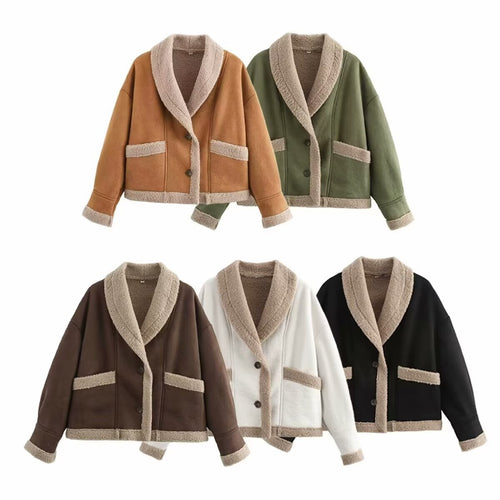 Women Outerwear Casual Fit Style Jacket with Warm Faux Fur Lining Lune London
