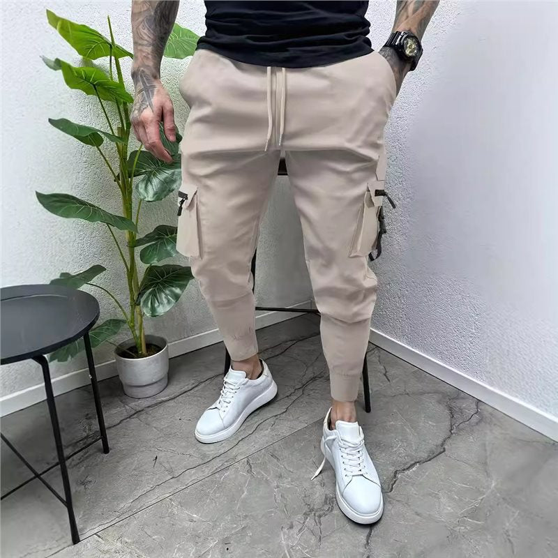 Fashionable cargo jogger pants for men with practical pockets and elastic waistband Lune London
