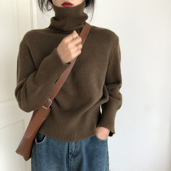 Pull à col roulé féminin à la mode en tricot doux Chic & Stil