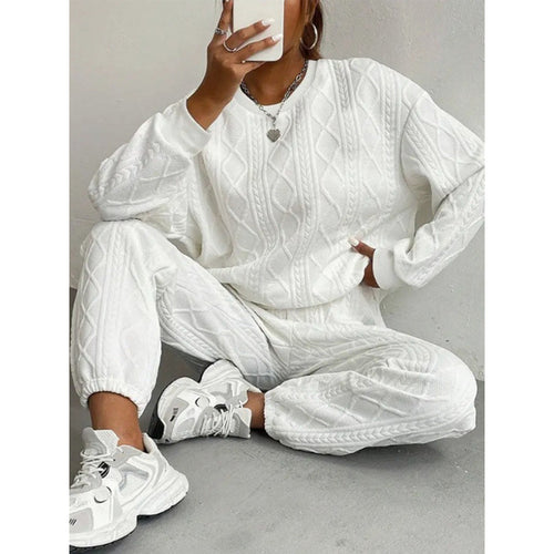 Women's knit loungewear set with relaxed fit and textured surface Lune London