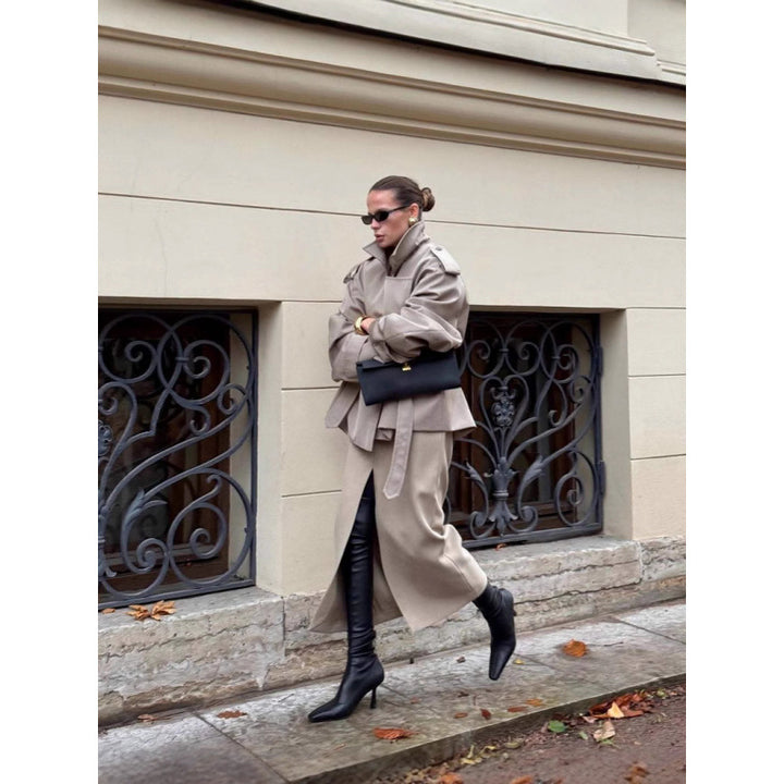 Plus size ladies chic and stylish trench coat