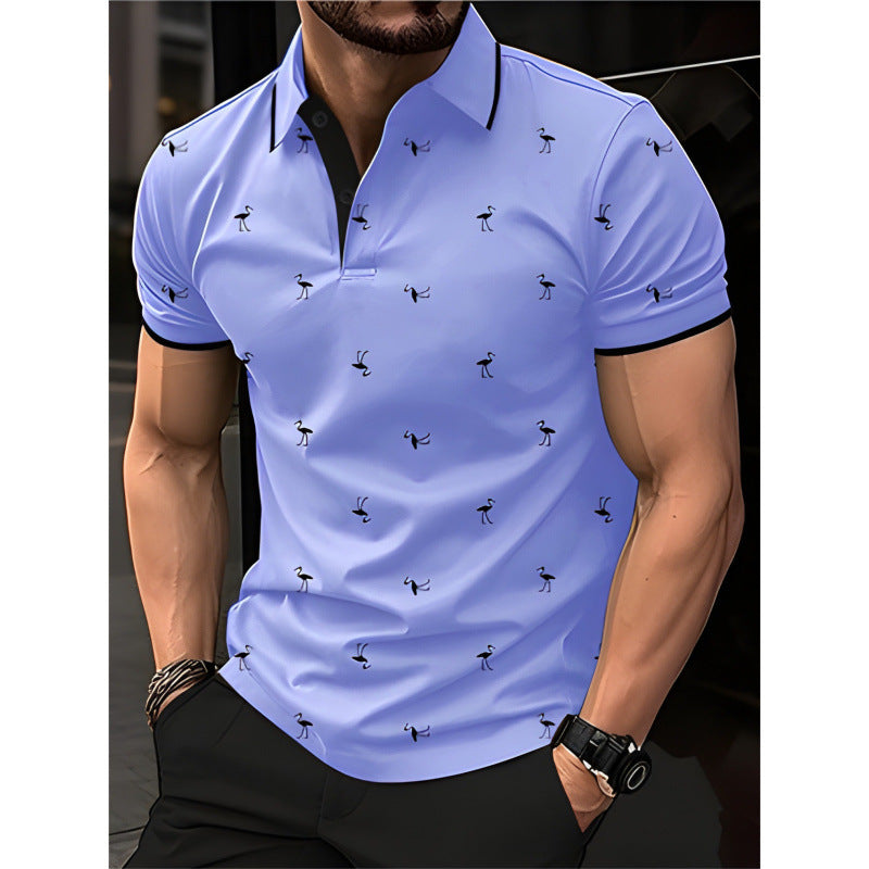 Lune London men's printed leisure polo shirt