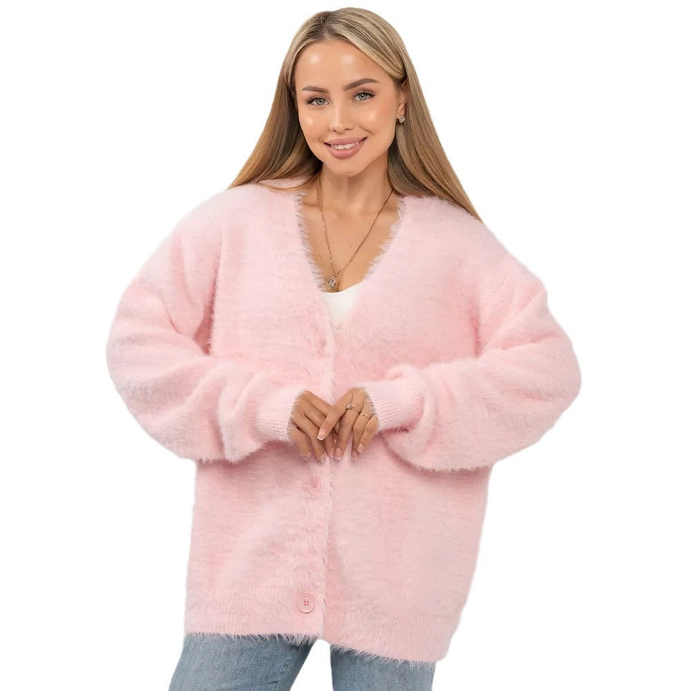 Cardigan pour femmes confortable avec col en V et manches douces Chic & Stil
