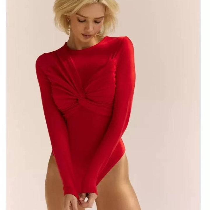 Ladies Long Sleeve Ruffled Body Lune London