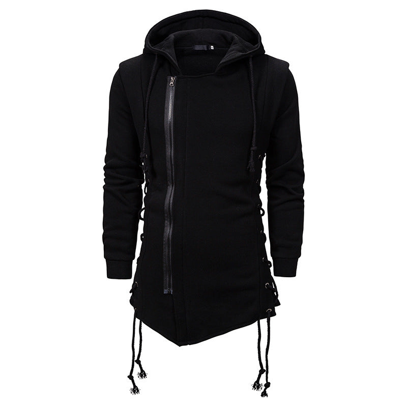 Trendy hooded shirt for men with asymmetrical zipper and relaxed fit Lune London