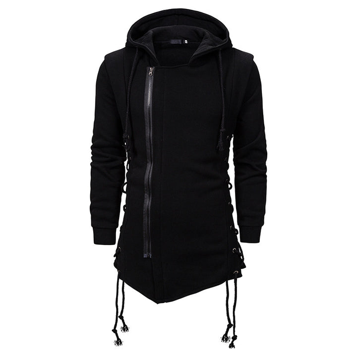 Trendy hooded shirt for men with asymmetrical zipper and relaxed fit Lune London