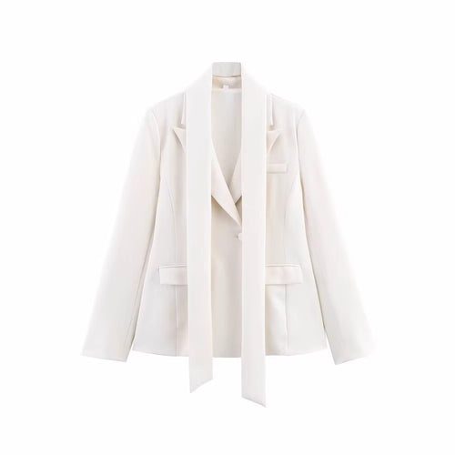 Elegant ladies' jacket with removable collar and decorative belt Lune London