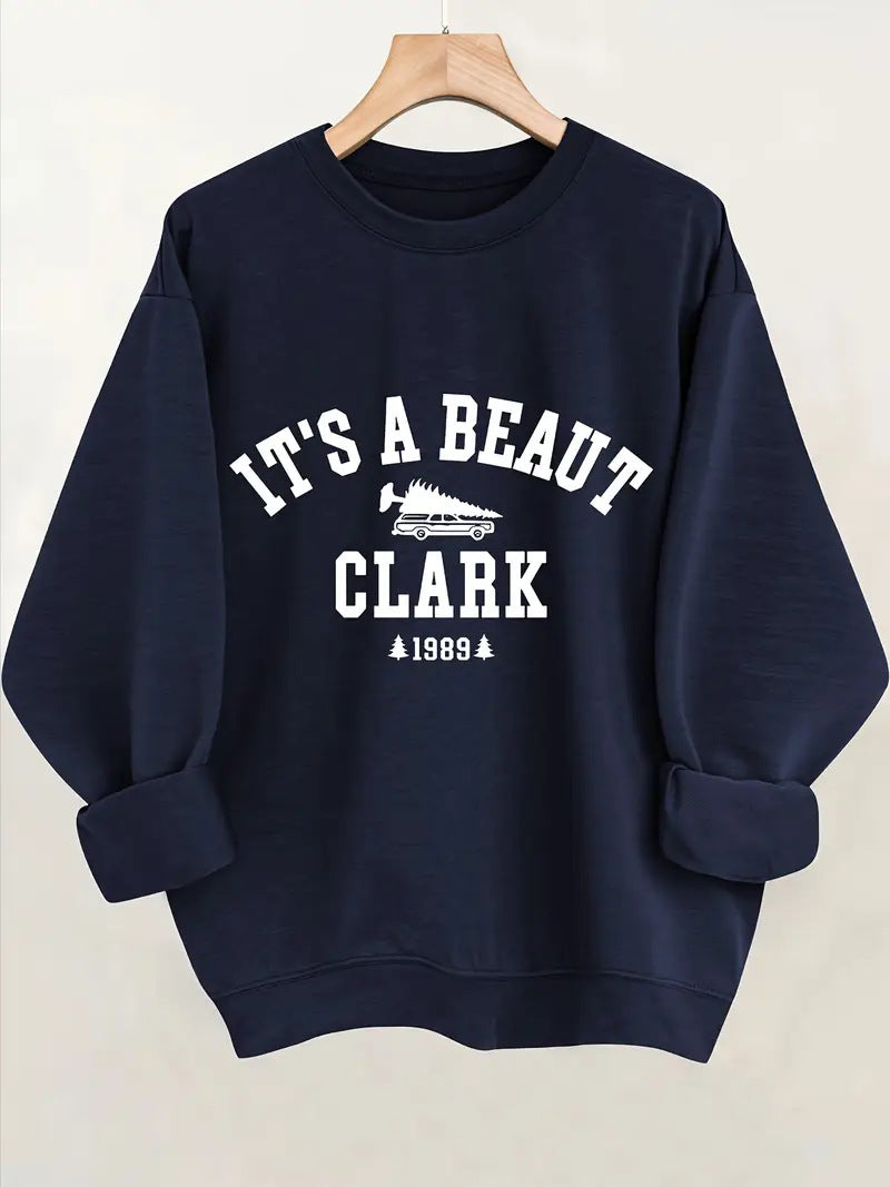 Sweat-shirt pour femmes avec lettrage décontracté et coupe confortable Chic & Stil