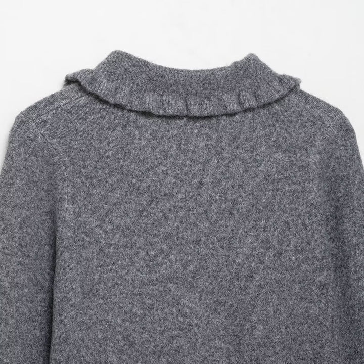 Women's cardigan with collar and decorative button closure Lune London
