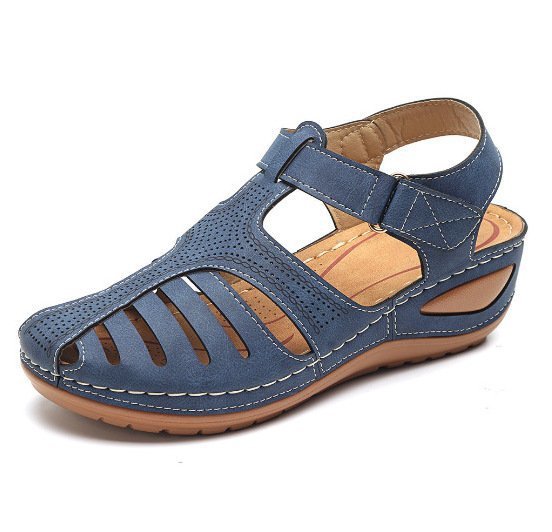 Ladies comfort wedge strap sandals Lune London