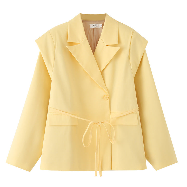 Dames élégante veste blazer avec ceinture à la taille Lune London