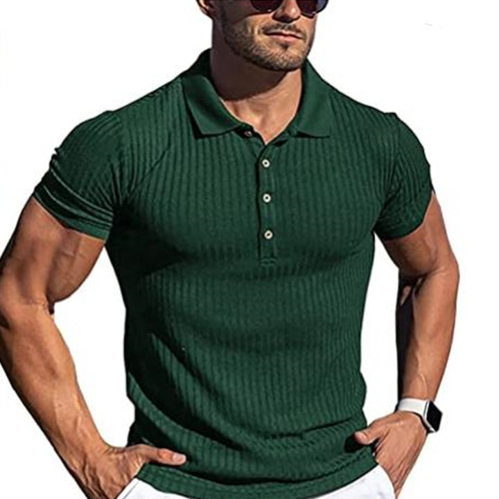 Men's Chic and Stylish Ribbed Structured Casual Polo