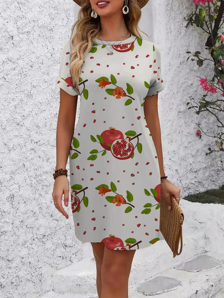 Women's casual short-sleeve dress with modern houndstooth pattern and comfortable fit Lune London
