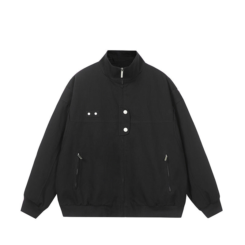Quilted jacket for men with a stand-up collar and zippered side pockets Lune London