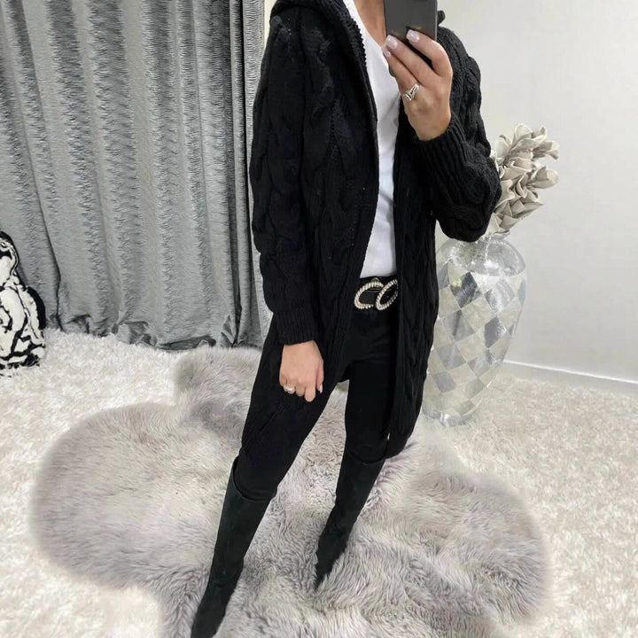Chic and Still women's knit jacket with a trendy braid pattern