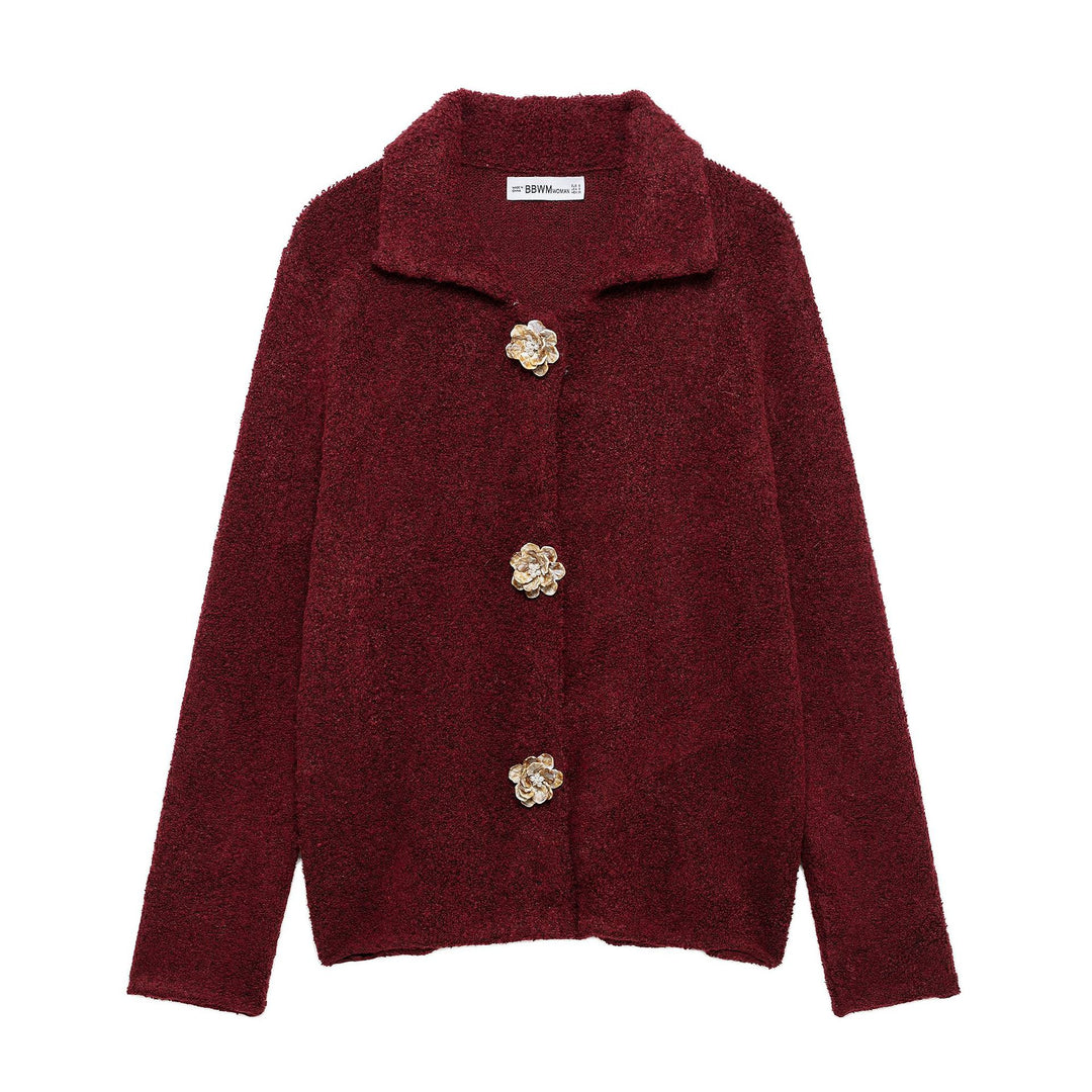 Elegant ladies cardigan with decorative button details Lune London