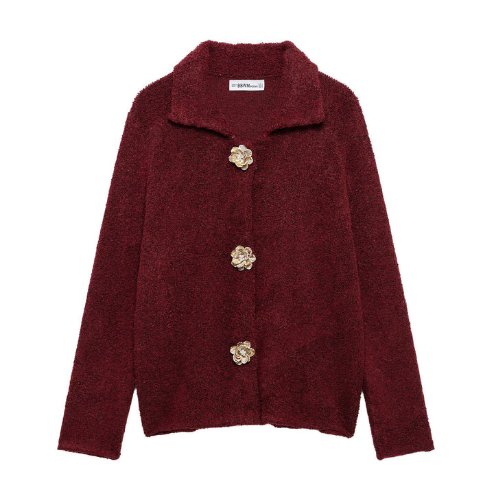 Elegant ladies cardigan with decorative button details Lune London