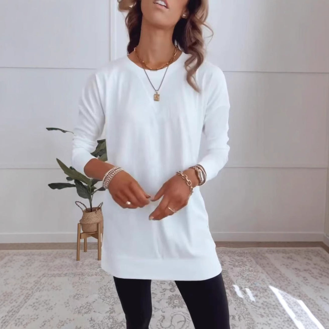 T-shirt pour femme à manches longues décontracté en coton de haute qualité Chic & Stil
