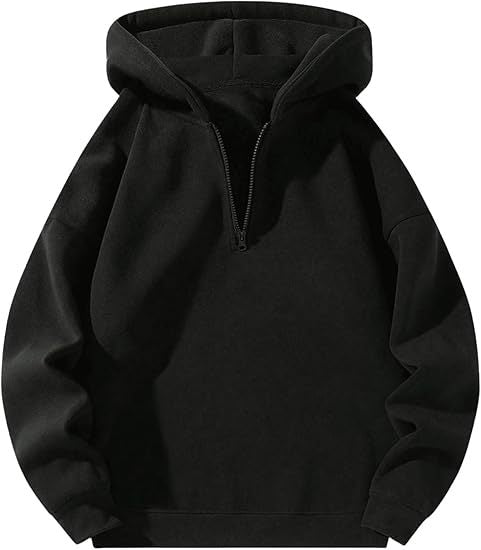 Men's sporty hoodie with half-zipper Lune London