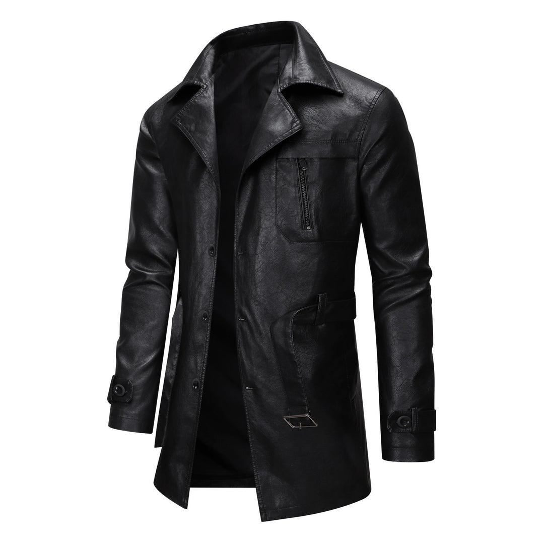 Elegant vintage leather trench coat for men Lune London