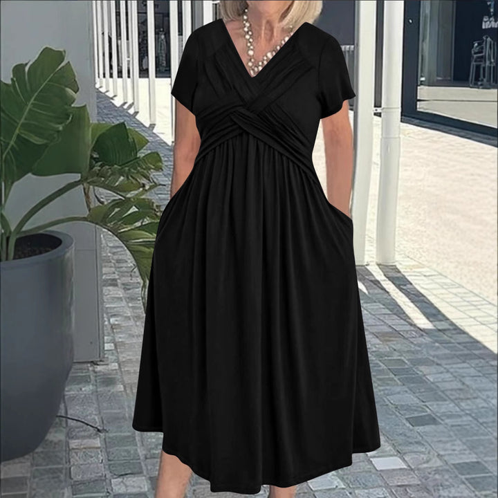 Women’s jumpsuit with a fitted wrap design and an elegant V neckline Lune London