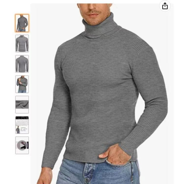 Lune London ribbed turtleneck knit sweater for men