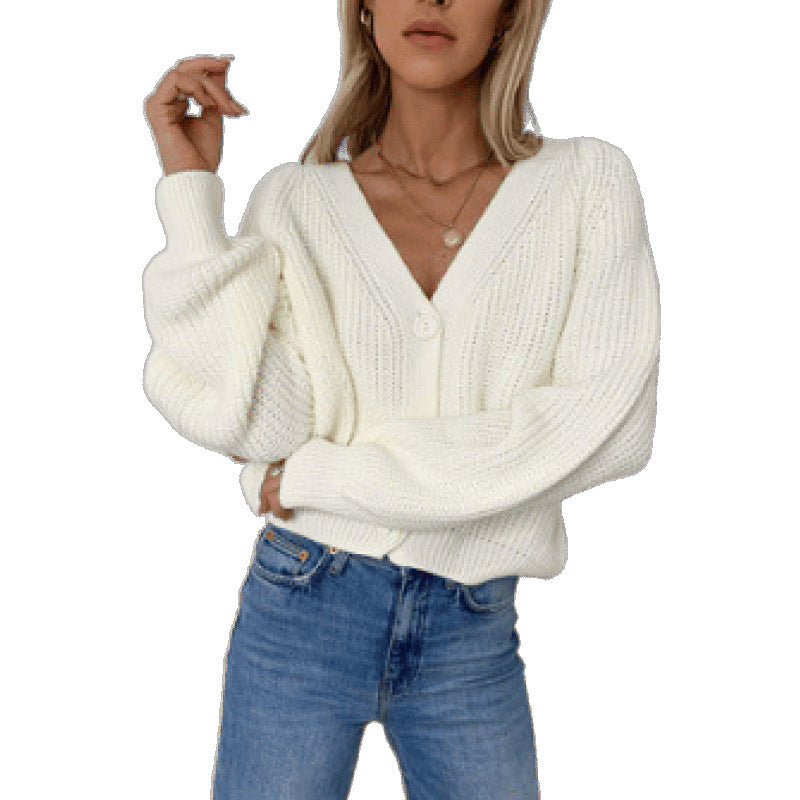 Ladies Knitted Button-Cardigan Lune London