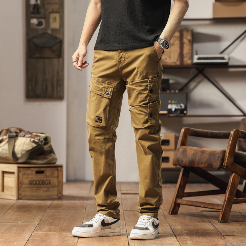 Pantalon cargo robuste pour hommes avec taille élastique et poches multifunctionnelles Lune London