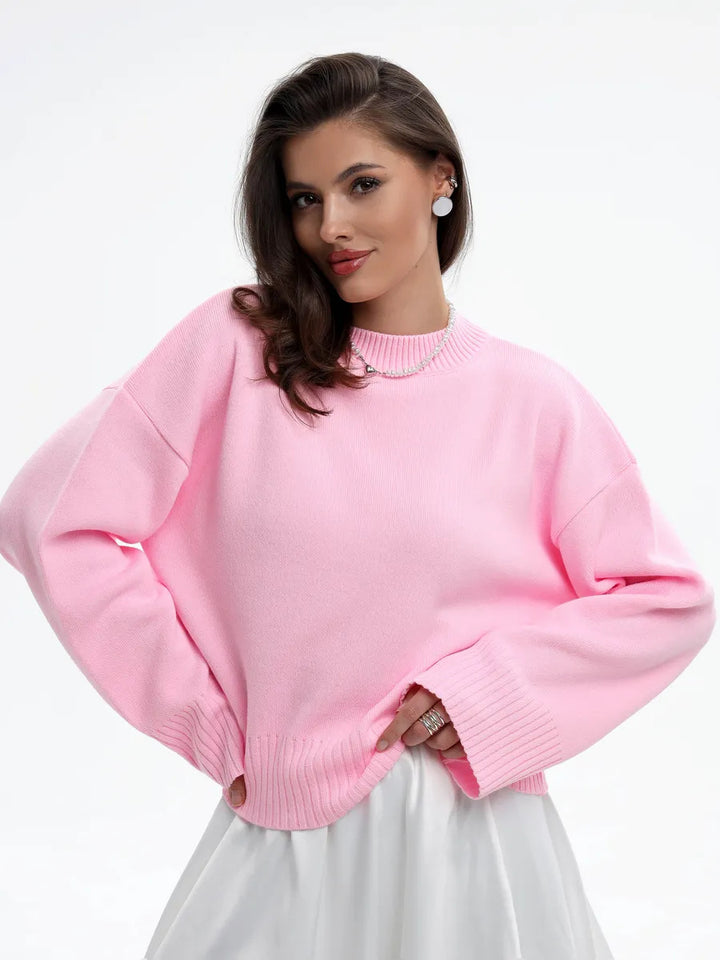Pull confortable pour femmes avec coupe décontractée et motif tricoté texturé Chic & Stil