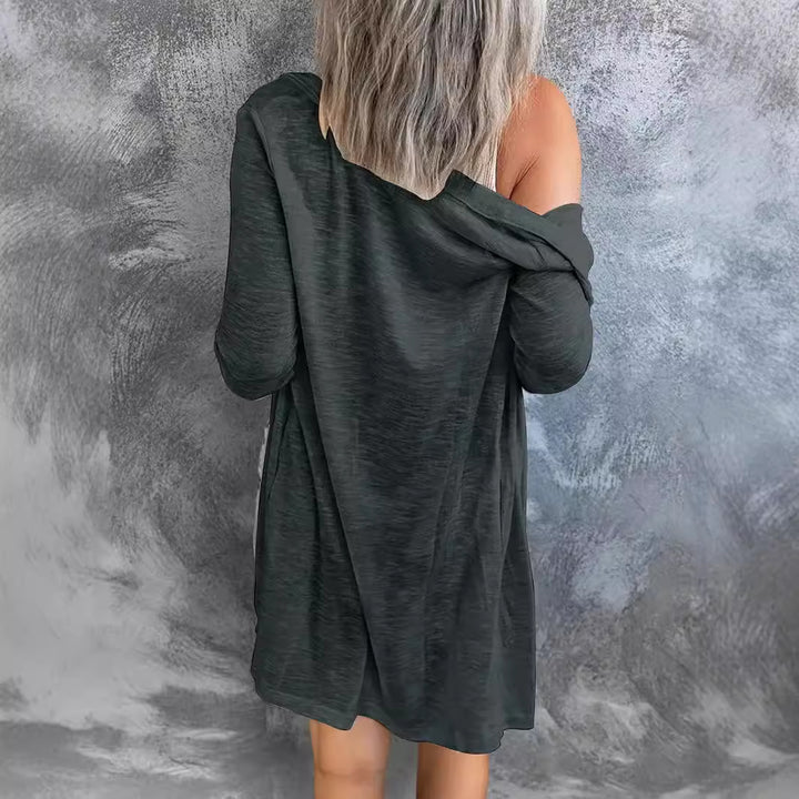 Ladies long knit cardigan with pockets Lune London
