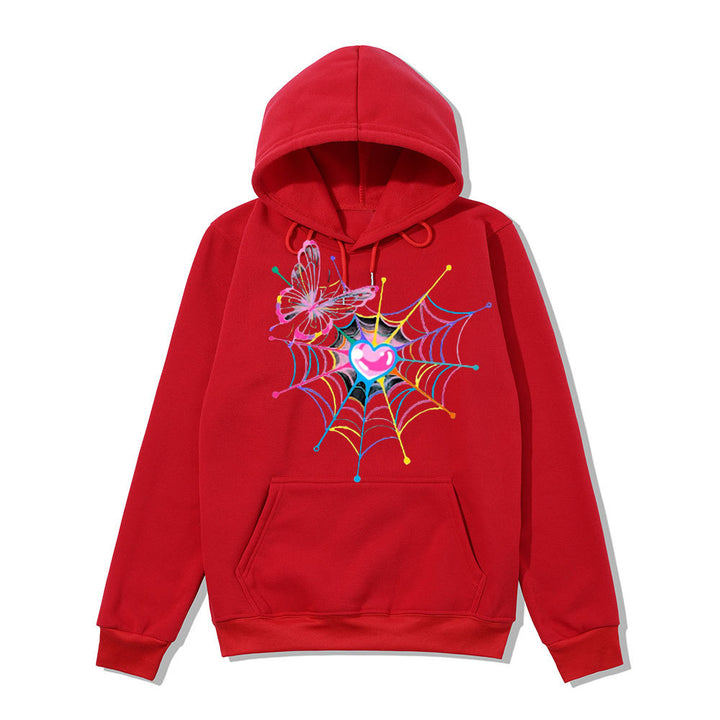 Women's hoodie sweatshirt with creative butterfly and spider web design Chic & Stil