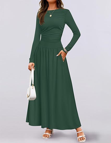 Maxi dress for women with long sleeves and practical pocket design Lune London