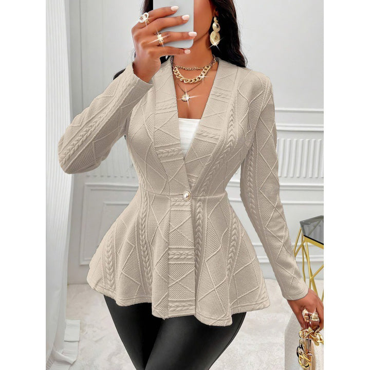 Women Knit Peplum Blazer Lune London