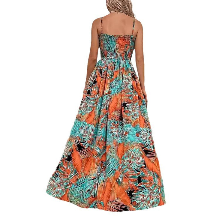 Maxi dress for women with adjustable spaghetti straps Lune London
