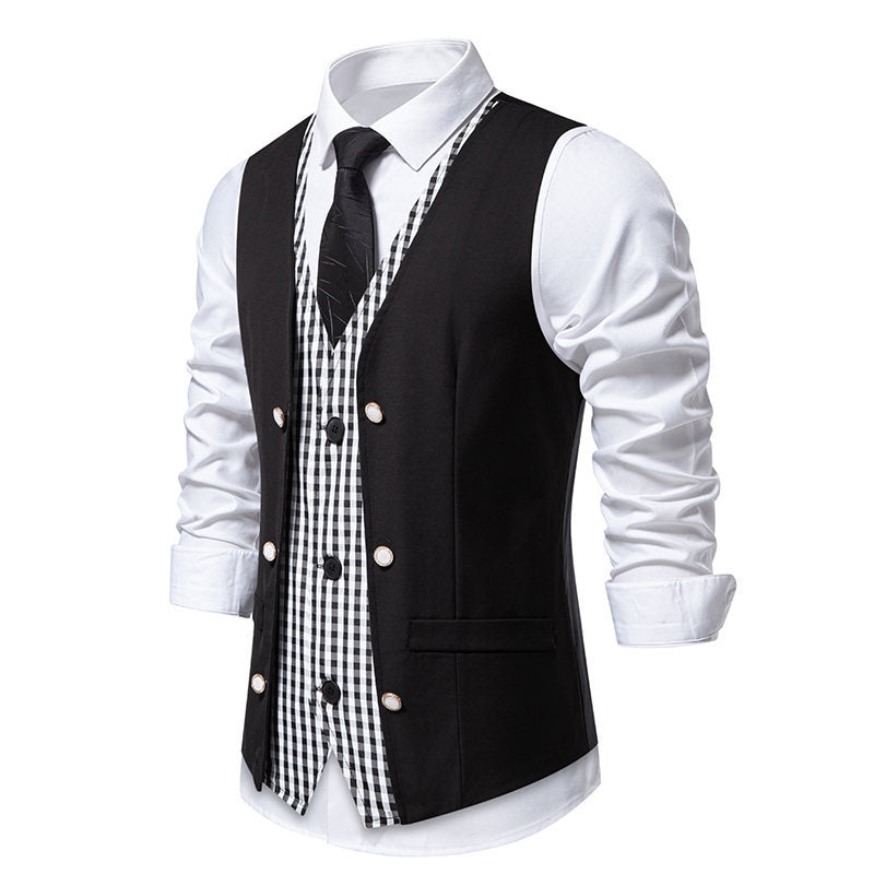 Elegant suit vest for men with contrasting inner pattern Lune London