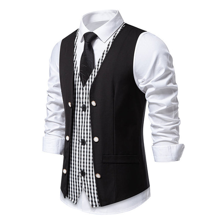 Elegant suit vest for men with contrasting inner pattern Lune London