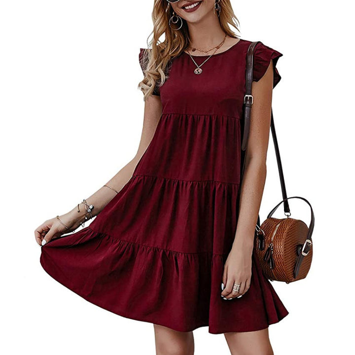 Cotton dress for women with ruffle detail and loose fit Lune London