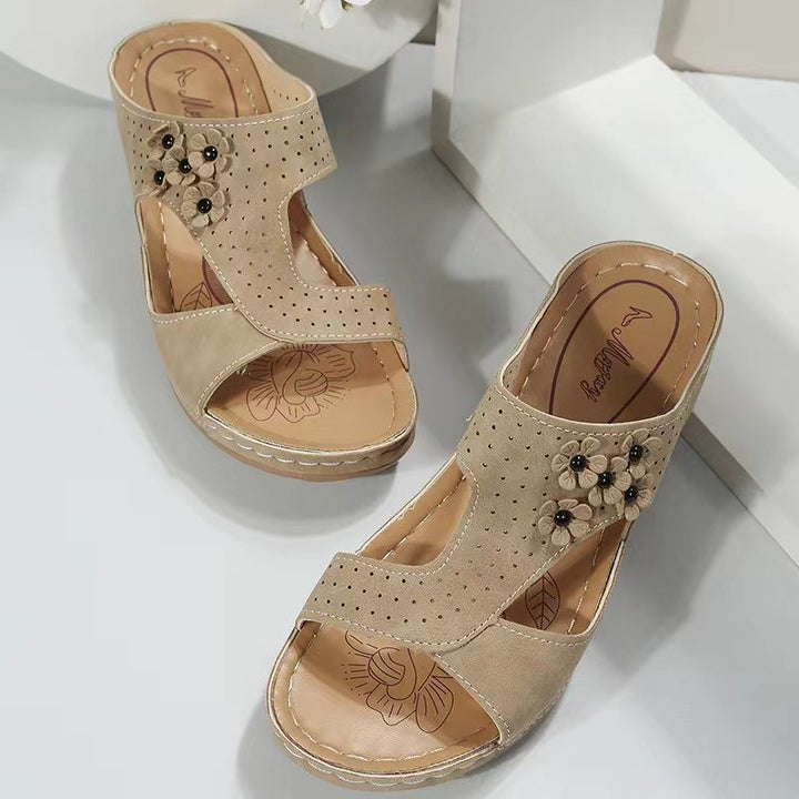 Ladies light summer shoes with closed heel and trendy snake leather design Lune London