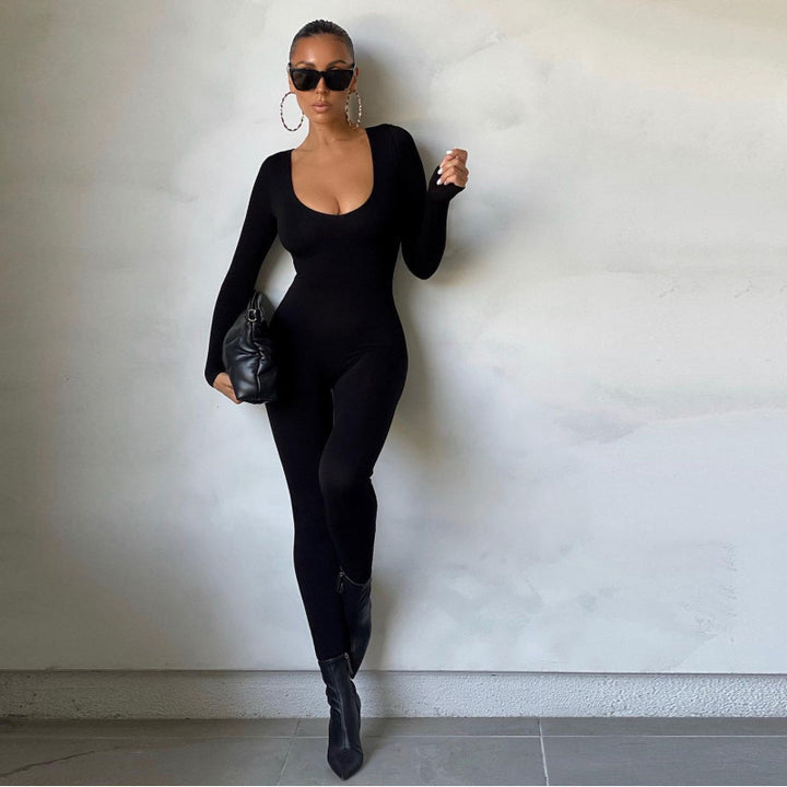 Ladies Long Sleeve Bodycon Jumpsuit Lune London