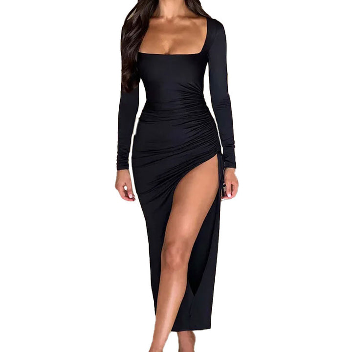 Robe maxi femme avec fronces et silhouette flatteuse Chic & Stil
