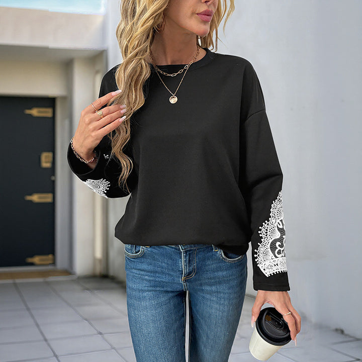 Women's sweatshirt with elegant lace decoration Lune London