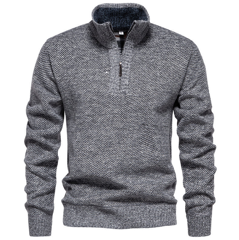 Pull-over zippé pour hommes avec design structuré Lune London