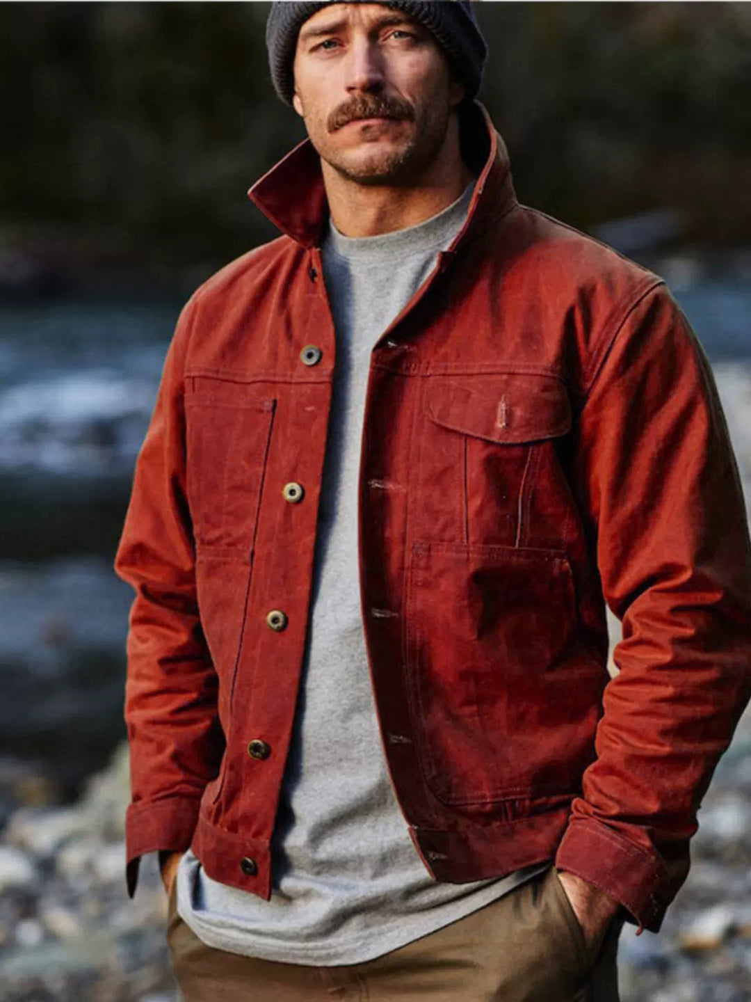Lightweight utility jacket for men with practical pockets and stylish high collar Lune London